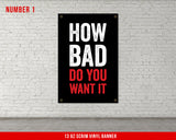 Gym Quote Banners - Set of 4 - Home Gym Decor - Large Quote Wall Art - Weightlifting Fitness