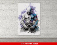 Jiu Jitsu Vinyl Banner Martial Arts Decor Grappling Poster Gym Wall Art Fighter Illustration BJJ Training Room Vinyl Sign