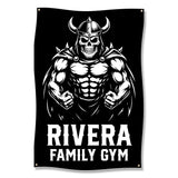 Viking Skull Gym Banner, Family Gym Decor, Workout Motivational Wall Art, Fitness Room Banner, Skull Gym Poster, Gym Flag
