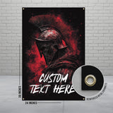 Spartan Warrior Poster, Customizable Wall Art, Ancient Greek Decor, Personalized Helmet Print, Mythical Soldier Artwork, Home Decor
