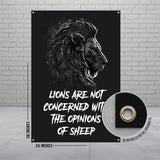 Lions Not Concerned With Opinions of Sheep Poster, Motivational Lion Wall Art, Inspirational Quote Print, Positive Affirmation Decor