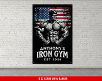 a picture of a man&#39;s torso on a brick wall