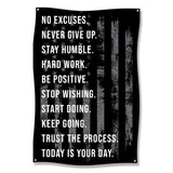 Motivational Wall Art, Inspirational Quote Poster, No Excuses Banner, Never Give Up Sign, Hard Work, Stay Humble, Be Positive Decor