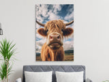 Highland Cow Wall Art Print, Rustic Farm Animal Decor, Scottish Cattle Portrait, Farmhouse Style, Nature Landscape Art (All Products)