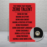 Inspirational Office Wall Art, Motivational Poster, Ten Things That Require Zero Talent, 24x36 Inches, Room Decor, Home Office Decor
