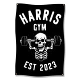 Custom Gym Banner, Skull Lifting Weights Decor, Personal Fitness Gym Decor, Unique Gym Wall Banner, Gym Motivation Poster, Est 2023