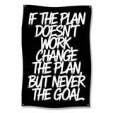 Motivational Quote Wall Art, Inspirational Poster, Office Decor, If the Plan Doesn't Work Change the Plan, Never Give Up Sign