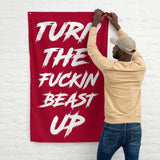 Gym Flags - Custom Home Gym Banner - Weightlifting Decor - Man Cave Wall Art - Gym Sign - Gym Gifts - Turn Beast Up
