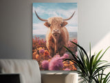 Highland Cow Art Print, Hairy Coo, Scottish Landscape Wall Decor, Vibrant Wildflower Field, Farm Animal Nature Art
Highland Cow Art, Hairy