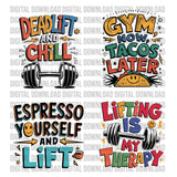 Gym PNG Bundle - Motivational Workout Quotes SVG - Fitness TShirt Digital Download - Funny Gym Art Sublimation