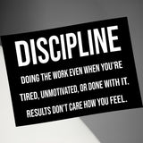 Discipline Motivational Wall Art, Inspirational Quote Poster, Office Decor, Workout Motivation Print, Stay Focused Sign