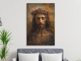 Jesus Christ Crown of Thorns Art Print, Christian Religious Painting, Sacred Divine Spiritual Wall Decor, Holy Image, Faith