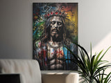 Jesus Graffiti Art Canvas, Crown of Thorns Christ Print, Modern Religious Wall Art, Street Art Faith Decor, Christian Artwork
Jesus Art