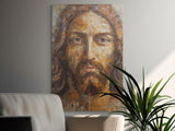 Jesus Christ Portrait Wall Art, Religious Christian Decor, Spiritual Messiah Canvas Print, Modern Abstract Divine Face, Sacred Home Decor