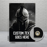 Spartan Warrior Helmet Wall Art, Nordic Warrior Metal Poster, Customizable Art Print, Home Decor, Viking Medieval Aesthetic Wall Decor