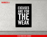 Motivational Quotes Banners - Set of 4 - Home Gym Decor - Large Quote Wall Art - Weightlifting Fitness