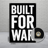 Built for War Banner, Motivational Gym Wall Art, Workout Inspiration Poster, Heavy Duty Sign, Fitness Motivation Decor, 24x36 Inches