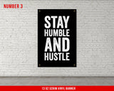 Motivational Quotes Banners - Set of 4 - Home Gym Decor - Large Quote Wall Art - Weightlifting Fitness