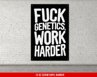 Fitness Vinyl Banner with Motivational Quote, Inspirational Gym Decor, Weightlifting Powerlifting Banner, Gym Office Dorm Decor