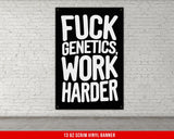 Fitness Vinyl Banner with Motivational Quote, Inspirational Gym Decor, Weightlifting Powerlifting Banner, Gym Office Dorm Decor