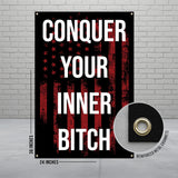 Motivational Wall Art, Conquer Your Inner Bitch Poster, Inspiring Home Decor, Bold Inspirational Quote, Office Decor