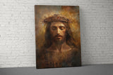 Jesus Christ Crown of Thorns Painting, Christian Wall Art, Religious Decor, Spiritual Messiah Canvas Print, Son of God Fine Art, Devotional