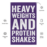 Gym Flags - Gym Gifts - Weightlifting Decor - Custom Home Gym Banner - Gym Sign - Protein Shakes