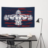 Gym Flags - Custom Home Gym Banner - Weightlifting Decor - Man Cave Wall Art - Gym Sign - Gym Gifts for Men - Gorilla USA - Red