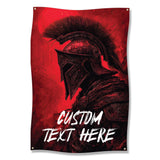 Spartan Warrior Poster, Red and Black Wall Art, Customizable Text, Bold Modern Home Decor, Knight Helmet Illustration, Greek Warrior Decor
