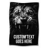 Lion Poster Wall Art, Fierce Lion Print, Customizable Lion Design, Motivational Lion Decor, Bold Black and White Animal Art