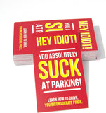 You Suck At Parking - Funny Business Cards, Gag Gifts for Drivers, Bad Parking Notes, Humor, Set of 50 Cards