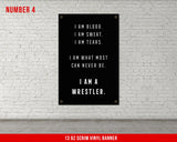 Wrestling Banners - Set of 4 - Gym Decor - Large Quotes Wall Art - School College Dorm - Sports Inspiration - Wrestlers