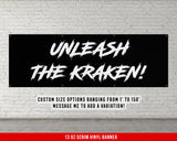Unleash The Kraken Banner - Home Gym Decor - Large Quote Wall Art - Fitness Training - Motivational Inspiration