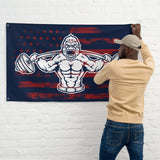 Gym Flags - Custom Home Gym Banner - Weightlifting Decor - Man Cave Wall Art - Gym Sign - Gym Gifts for Men - Gorilla USA - Red