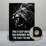 Motivational Lion Poster, Inspirational Wall Art, Office Decor, Lion Roar Print, Positive Message, Home Decoration, Remember Who You Are