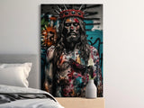 Modern Jesus Art Print, Graffiti Christ Painting, Urban Religious Decor, Street Art Canvas, Crown of Thorns Portrait, Contemporary Spiritual