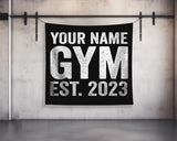 Your Name Custom Gym Tapestry | Home Gym Flag Decor | Large Quote Wall Art | Motivational Inspirational | Banner
