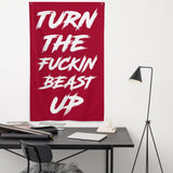 Gym Flags - Custom Home Gym Banner - Weightlifting Decor - Man Cave Wall Art - Gym Sign - Gym Gifts - Turn Beast Up