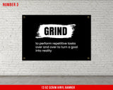 Definition Hustle Conquer Dominate Grind Banners - Set of 4 - Home Gym Decor - Large Quote Wall Art - Hustler Fitness