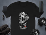 Skull Graphic Tee, Gothic Skeleton Shirt, Horror Themed T-Shirt, Casual Wear, Mens and Womens Fashion, Unique Printed Tee