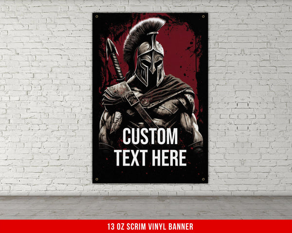 Spartan Banner Gym Decor, Weightlifting Motivational Quote, Fitness Wall Art, Powerlifting Inspirational Gift, Custom Dorm Garage