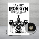 Iron Gym Battle Ready Poster, Motivational Weightlifting Art, Home Gym Decor, Warrior Fitness Banner, Workout Room Sign Decor