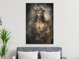 Jesus Christ Crown of Thorns Art, Christian Religious Painting, Spiritual Wall Decor, Faith Based Printable Art, Messiah Digital, all