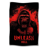 Unleash Hell Gorilla poster, Wall art for home office, Scary animal decor, Powerful statement artwork, Motivational wall hanging