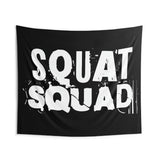 Squat Squad Tapestry, Custom Tapestry, Banner For Home Gym Decor, Weightlifting Quote Tapestry, Motivational Wall Art, Fitness Decor