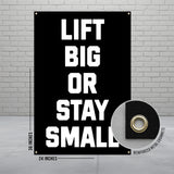 Lift Big Or Stay Small Gym Banner, Motivational Wall Art, Workout Decor, Fitness Poster, Home Gym Inspiration, Exercise Room Sign