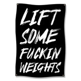 Lift Some Fuckin Weights Banner, Motivational Gym Decor, Workout Inspiration Poster, Fitness Wall Art, Gym Motivation Decor
