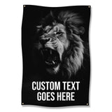 Roaring Lion Wall Art, Motivational Gym Poster, Custom Text Home Decor, Fitness Room Decoration, Personalized Inspirational Print