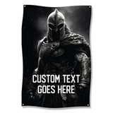 Epic Warrior Poster, Medieval Knight Artwork, Heroic Wall Decor, Custom Text Option, Man Cave Decoration, Wall Art Print