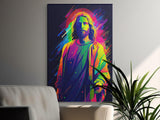 Vibrant Jesus Christ Pop Art Wall Decor, Modern Christian Religious Canvas Print, Colorful Spiritual Home Decor, Divine Savior Art